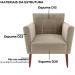 Poltrona Decorativa Pes Palito Cancun Veludo E434 Marrom Claro Milani Store