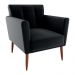 Poltrona Decorativa Pes Palito Cancun Veludo Inca E451 Preto Milani Store