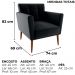 Poltrona Decorativa Pes Palito Cancun Veludo Inca E451 Preto Milani Store