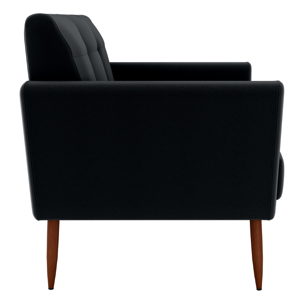 Poltrona Decorativa Pes Palito Cancun Veludo Inca E451 Preto Milani Store