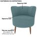 Poltrona Decorativa Pes Palito Savana Boucle Azul Milani Store