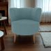 Poltrona Decorativa Pes Palito Savana Boucle Azul Milani Store
