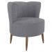 Poltrona Decorativa Pes Palito Savana Boucle Cinza Milani Store