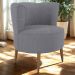 Poltrona Decorativa Pes Palito Savana Boucle Cinza Milani Store