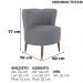Poltrona Decorativa Pes Palito Savana Boucle Cinza Milani Store