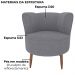 Poltrona Decorativa Pes Palito Savana Boucle Cinza Milani Store