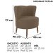 Poltrona Decorativa Pes Palito Savana Boucle Marrom Milani Store