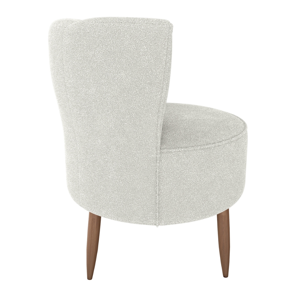 Poltrona Decorativa Pes Palito Savana Boucle Natural Milani Store