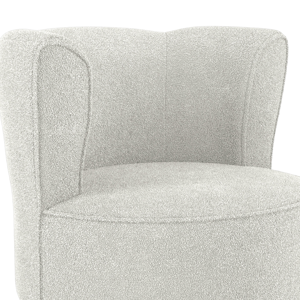 Poltrona Decorativa Pes Palito Savana Boucle Natural Milani Store