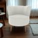 Poltrona Decorativa Pes Palito Savana Boucle Natural Milani Store