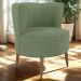 Poltrona Decorativa Pes Palito Savana Boucle Oliva Milani Store