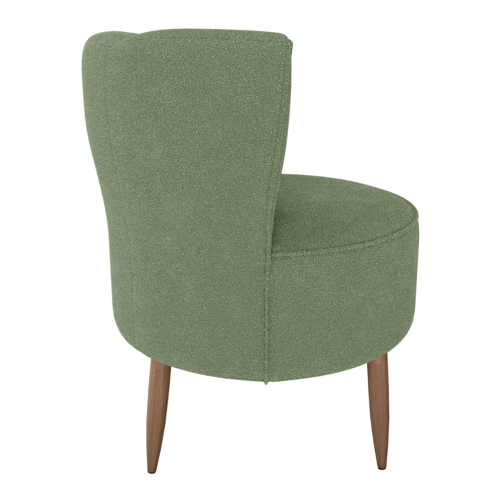 Poltrona Decorativa Pes Palito Savana Boucle Oliva Milani Store