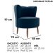 Poltrona Decorativa Pes Palito Savana Veludo Azul Milani Store