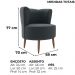 Poltrona Decorativa Pes Palito Savana Veludo Cinza Milani Store