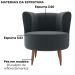Poltrona Decorativa Pes Palito Savana Veludo Cinza Milani Store