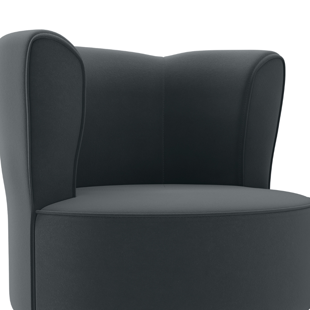 Poltrona Decorativa Pes Palito Savana Veludo Cinza Milani Store