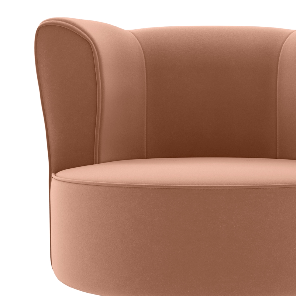 Poltrona Decorativa Pes Palito Savana Veludo Inca Ferrugem Milani Store