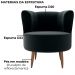 Poltrona Decorativa Pes Palito Savana Veludo Inca Preto Milani Store