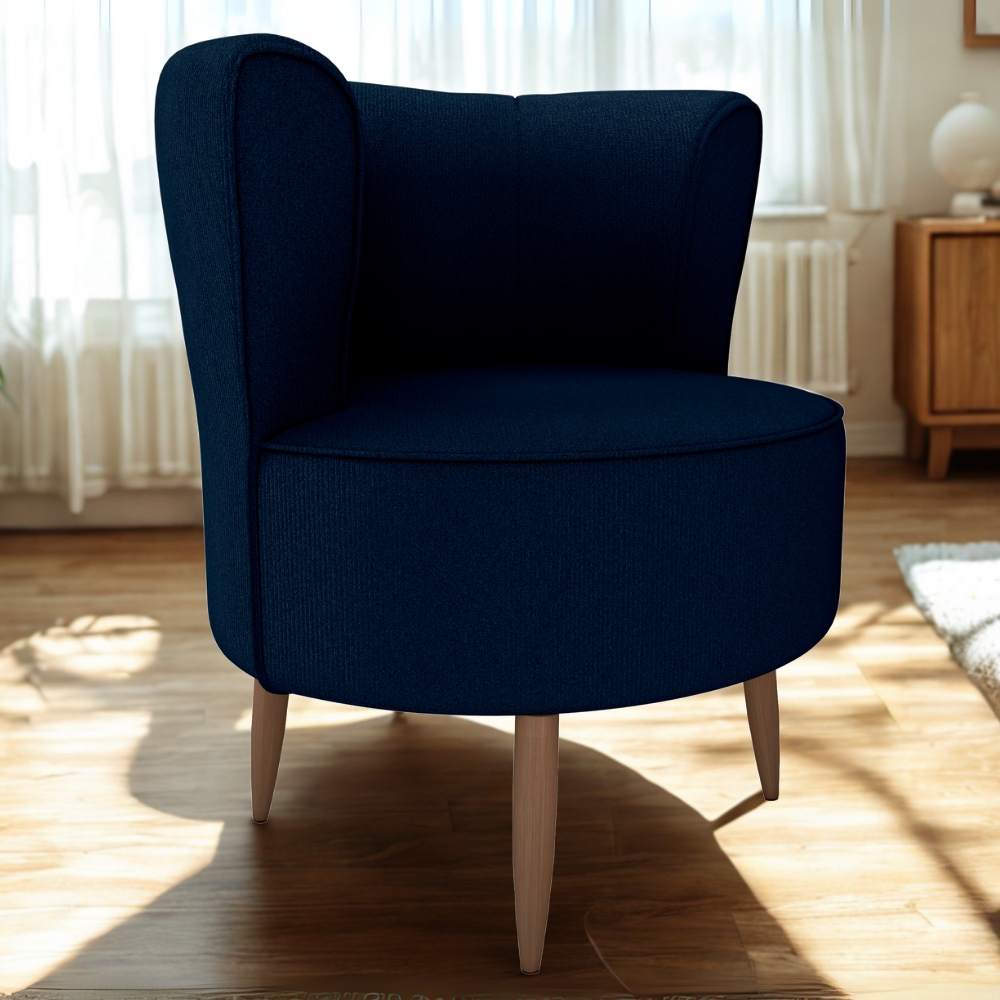 Poltrona Decorativa Pes Palito Savana Veludo Light Azul Milani Store