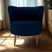 Poltrona Decorativa Pes Palito Savana Veludo Light Azul Milani Store
