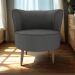 Poltrona Decorativa Pes Palito Savana Veludo Light Cinza Milani Store