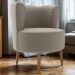Poltrona Decorativa Pes Palito Savana Veludo Marrom Claro Milani Store