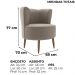 Poltrona Decorativa Pes Palito Savana Veludo Marrom Claro Milani Store