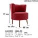 Poltrona Decorativa Pes Palito Savana Veludo Vermelho Milani Store