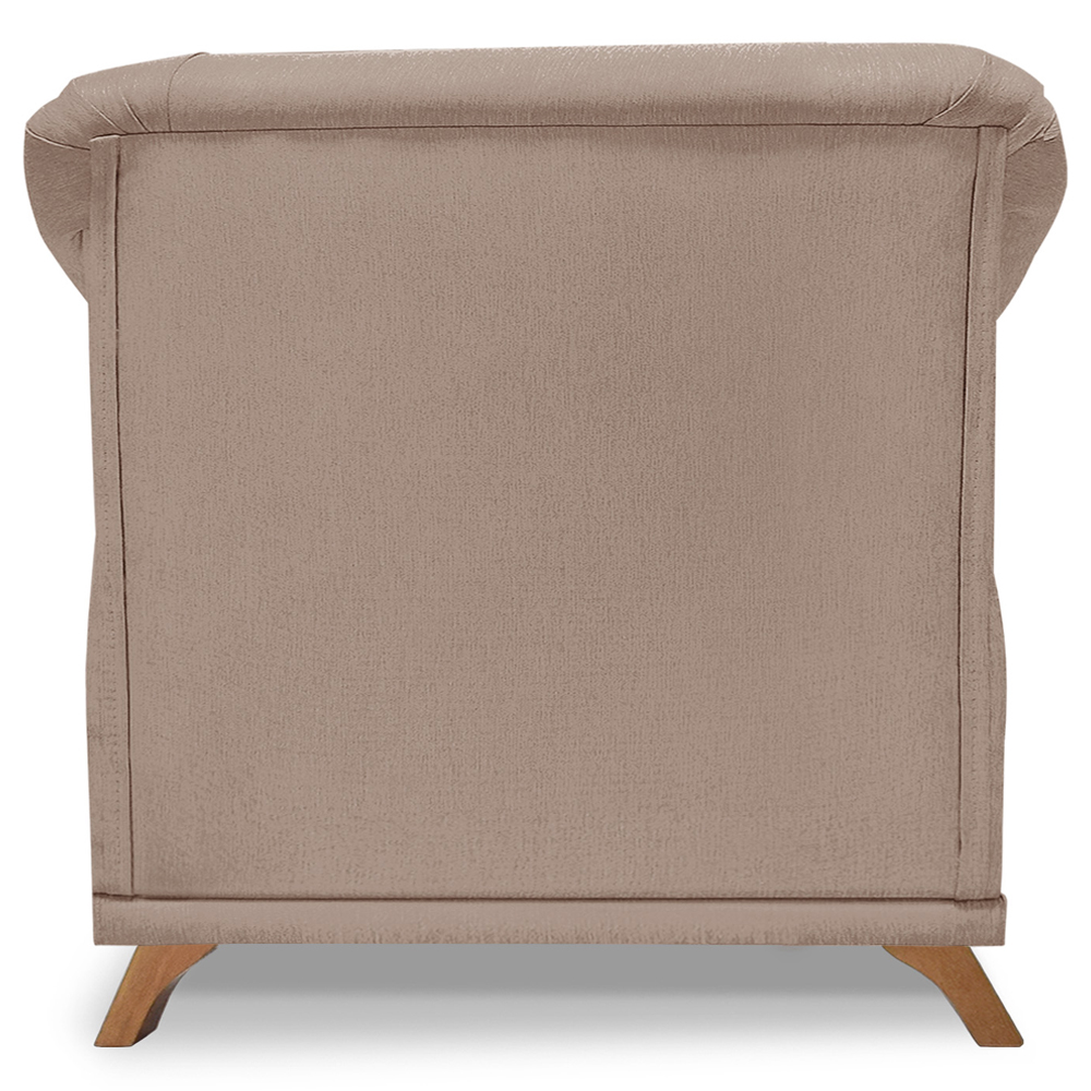 Poltrona Decorativa Retro Polo Com Almofada Linho Areia Ezz