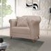 Poltrona Decorativa Retro Polo Com Almofada Linho Areia Ezz