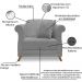 Poltrona Decorativa Retro Polo Com Almofada Linho Cinza Ezz