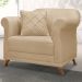 Poltrona Decorativa Retro Polo Com Almofada Linho Dourado Ezz