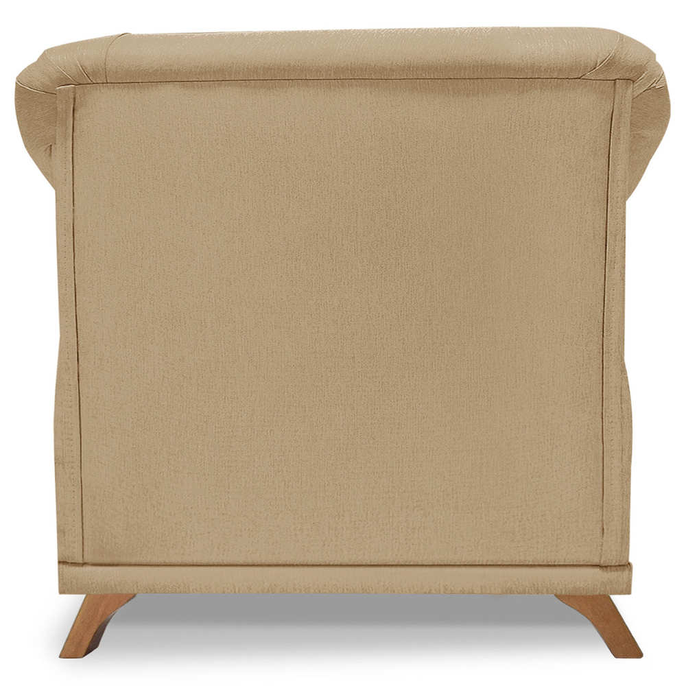 Poltrona Decorativa Retro Polo Com Almofada Linho Dourado Ezz