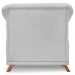Poltrona Decorativa Retro Polo Com Almofada Linho Grigio Ezz