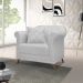 Poltrona Decorativa Retro Polo Com Almofada Linho Grigio Ezz