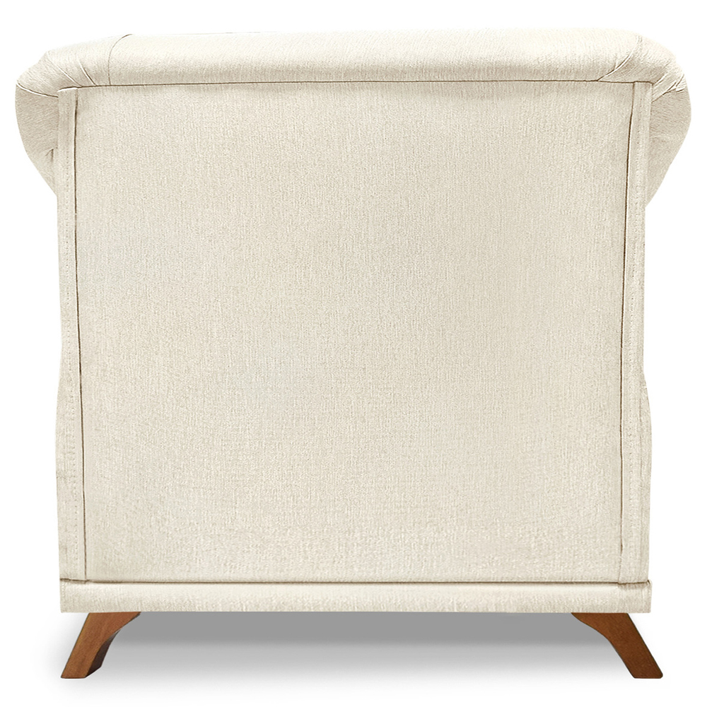 Poltrona Decorativa Retro Polo Com Almofada Linho Natural Ezz