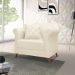 Poltrona Decorativa Retro Polo Com Almofada Linho Natural Ezz