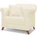 Poltrona Decorativa Retro Polo Com Almofada Linho Perola Ezz