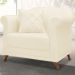 Poltrona Decorativa Retro Polo Com Almofada Linho Perola Ezz