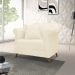 Poltrona Decorativa Retro Polo Com Almofada Linho Perola Ezz