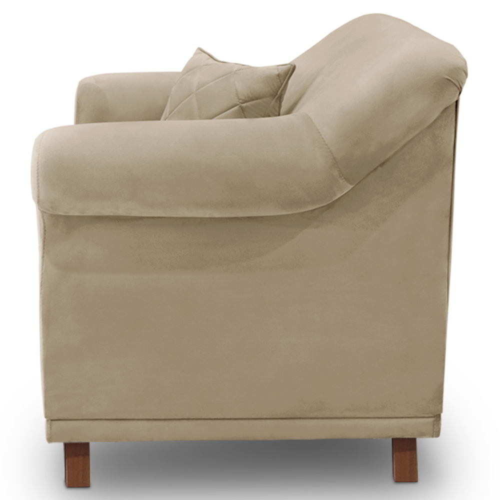 Poltrona Decorativa Retro Polo Com Almofada Suede 1101 Ezz