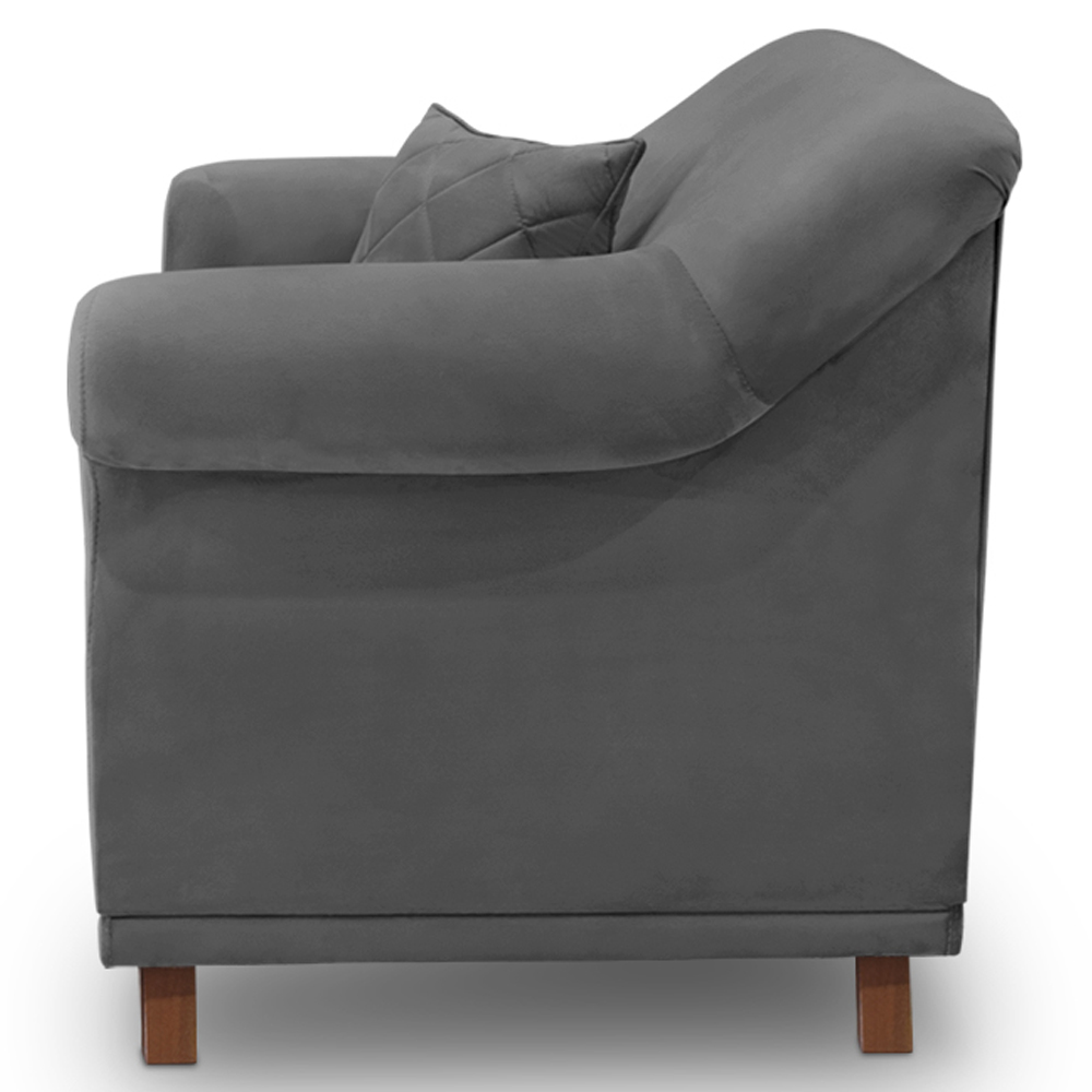 Poltrona Decorativa Retro Polo Com Almofada Suede 1104 Ezz