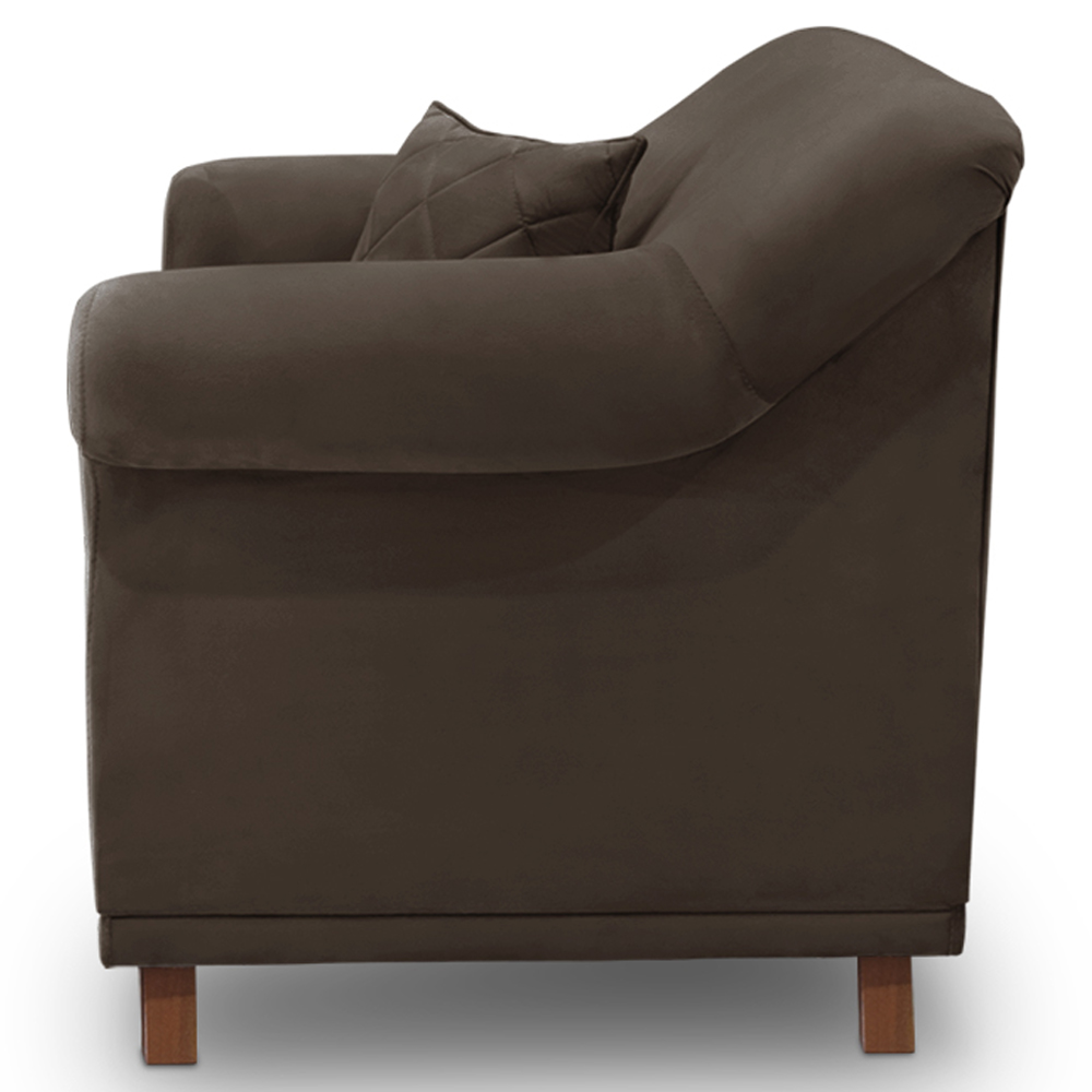 Poltrona Decorativa Retro Polo Com Almofada Veludo 2231 Ezz