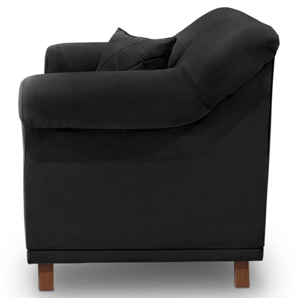 Poltrona Decorativa Retro Polo Com Almofada Veludo 2237 Ezz