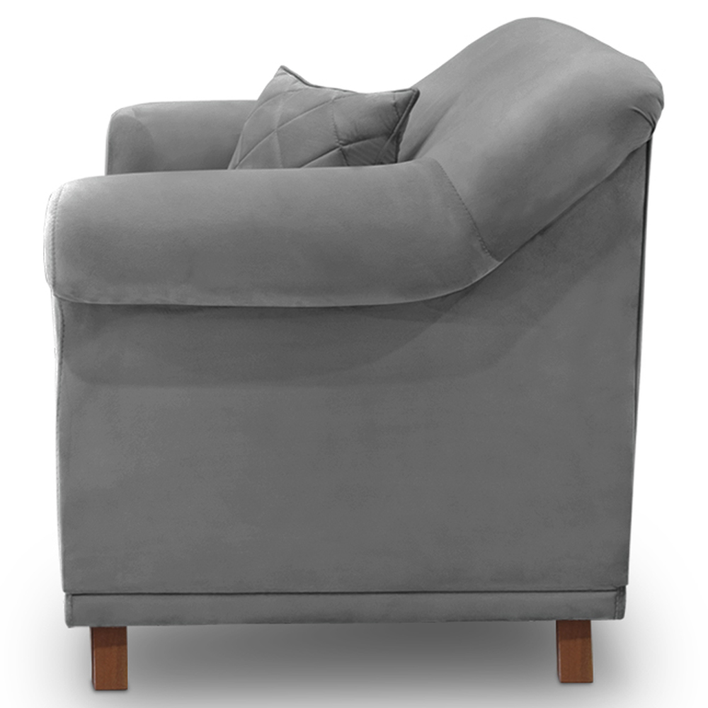 Poltrona Decorativa Retro Polo Com Almofada Veludo 2938 Ezz