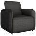 Poltrona Decorativa Zuquire 76 cm Linho Vancouver Chumbo Corino Preto Milani Store