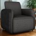 Poltrona Decorativa Zuquire 76 cm Linho Vancouver Chumbo Corino Preto Milani Store