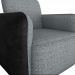 Poltrona Decorativa Zuquire 76 cm Linho Vancouver Cinza Corino Preto Milani Store
