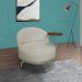 Poltrona Giratoria Glamour 704 Organica Linho Boucle 3301 Ezz