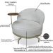 Poltrona Giratoria Glamour 704 Organica Linho Boucle 3302 Ezz